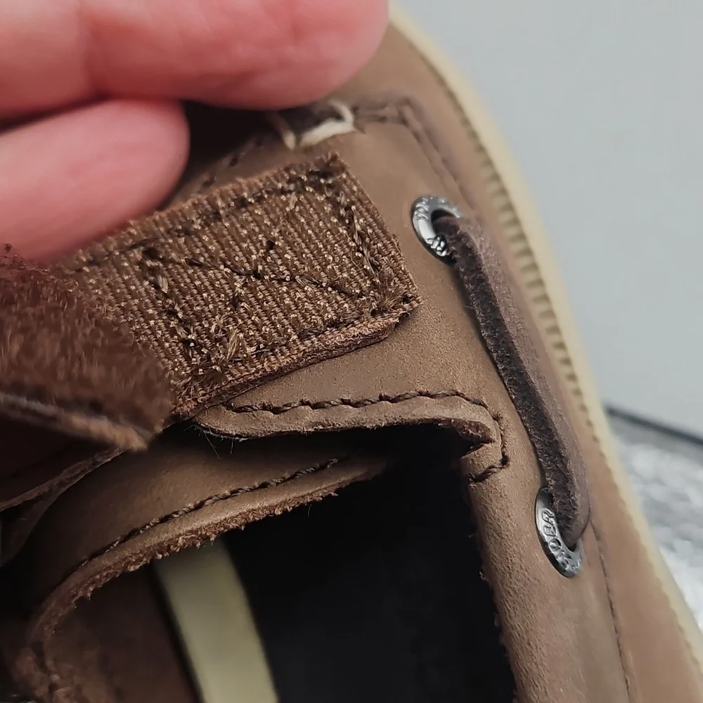 Sperry BABY size 7M brown leather hook and loop top sider with removable insoles